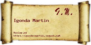 Igonda Martin névjegykártya