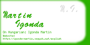 martin igonda business card